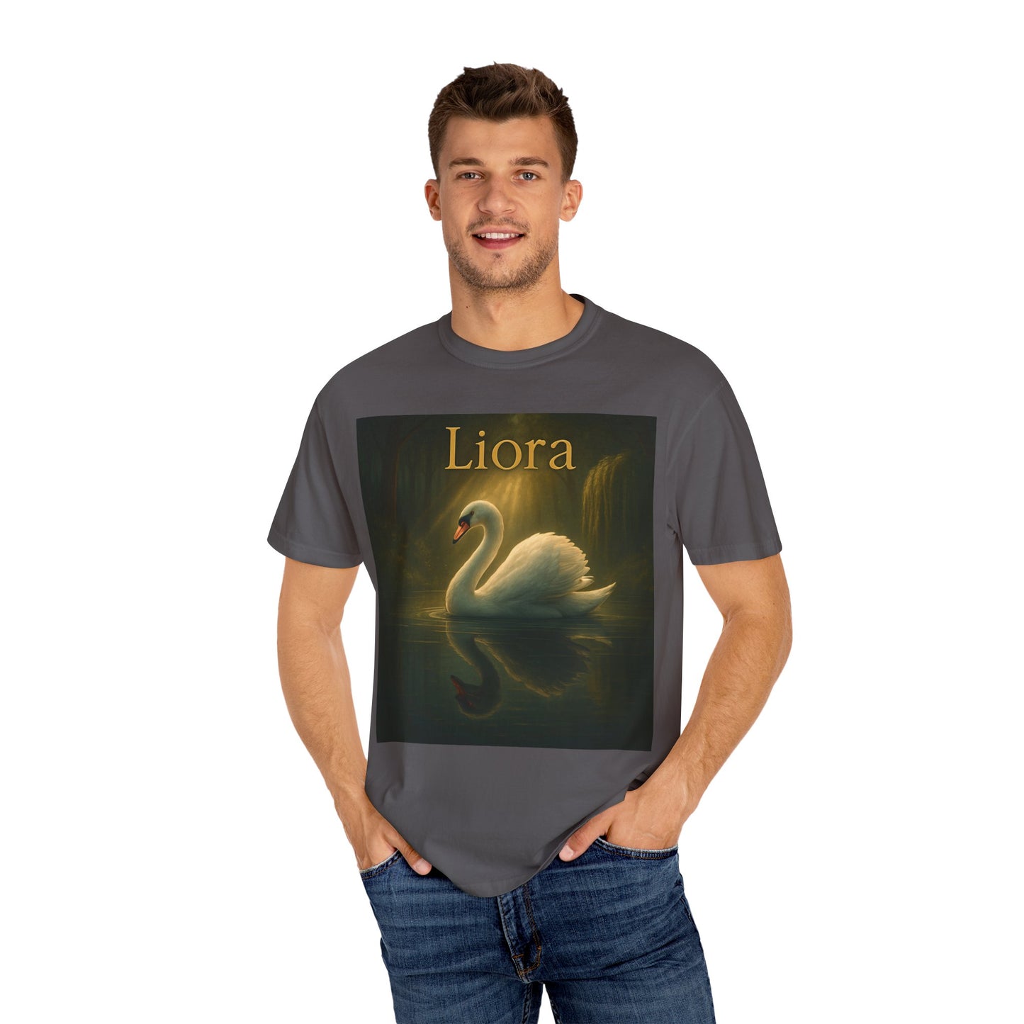 Liora. Elegant Swan T-Shirt, Soft Unisex Tee, Personalized Gift, Nature Lover Shirt, Casual Wear, Birthday Present, Art Inspired Fashion