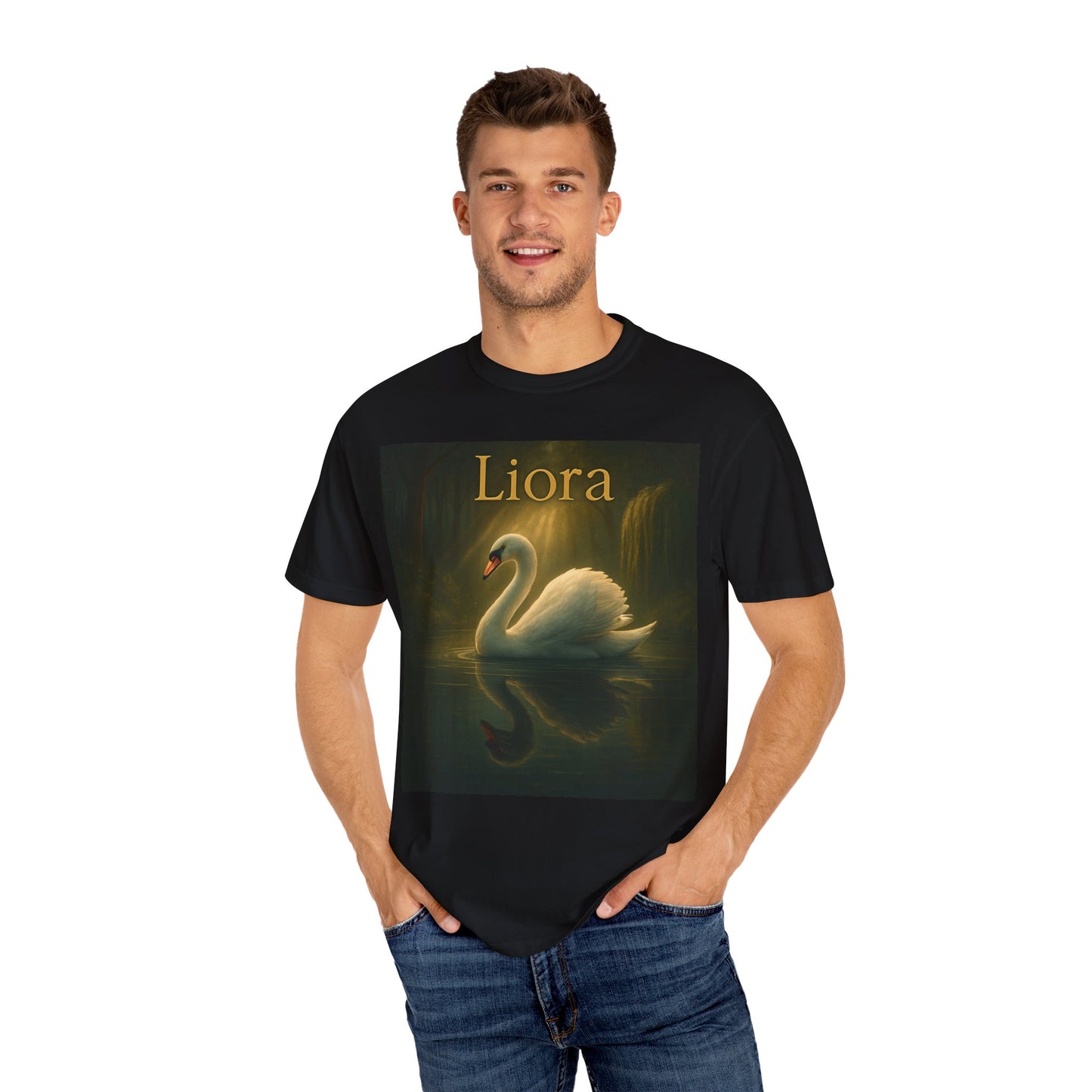 Liora. Elegant Swan T-Shirt, Soft Unisex Tee, Personalized Gift, Nature Lover Shirt, Casual Wear, Birthday Present, Art Inspired Fashion