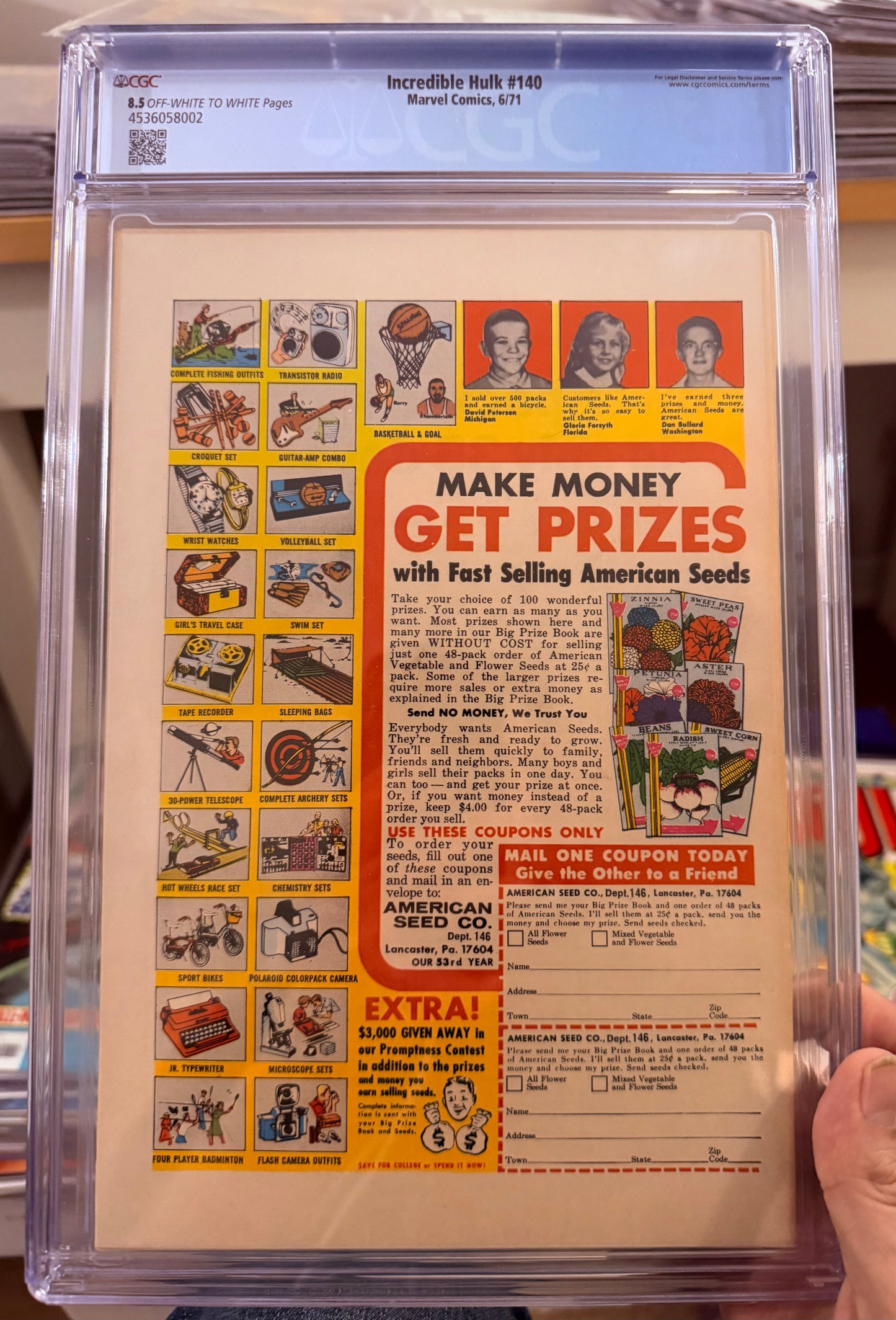 Incredible Hulk #140 CGC 8.5 - Classic Bronze Age Marvel - Collector Copy