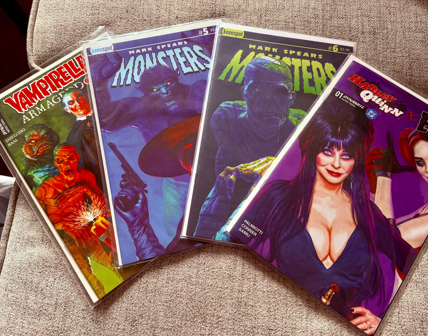 Mark Spears Monsters, Elvira/Harley Quinn + Vampirella Variants